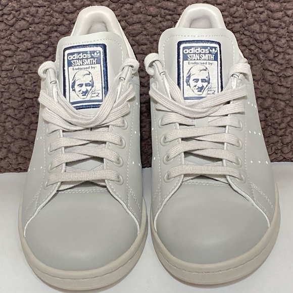 Adidas Originals Stan Smith Men Grey/Navy Classic Low Sneakers Shoes SZ US M6/W7 - Picture 4 of 12
